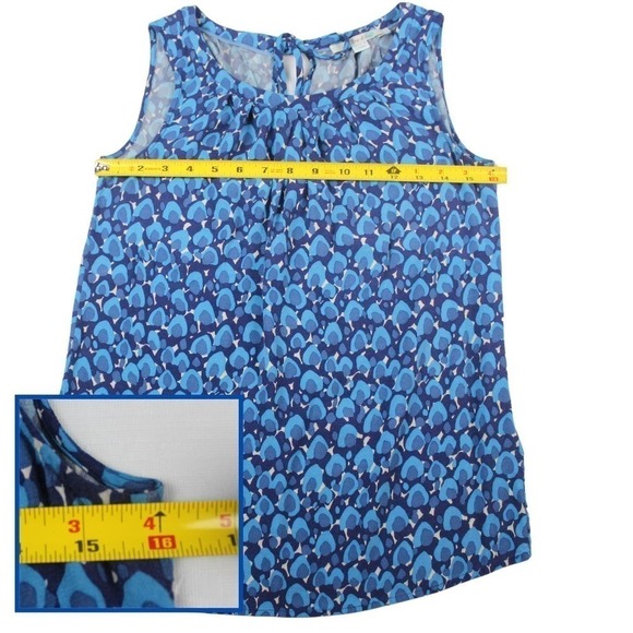 Boden Womens‎ Sleeveless 3 Shades of Blue & Off-White Drawstring Back Tops Sz 6 - Picture 5 of 7
